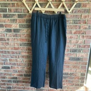 { ELLEN TRACY x COMPANY } Black Wide Leg Linen Pants